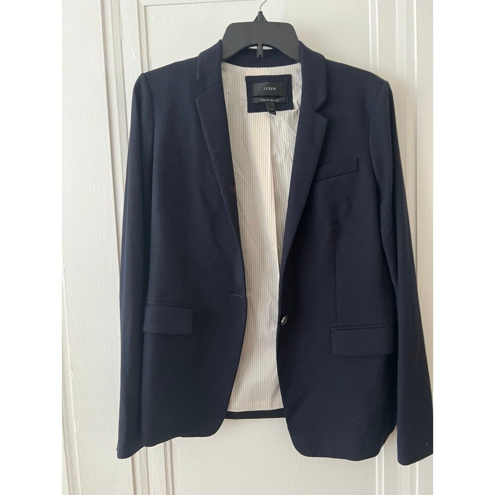 J crew regent navy blazer wool size 6